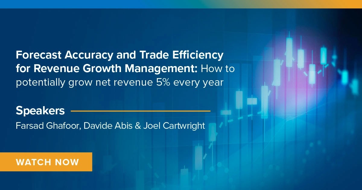 Webinar: On-Demand:  Forecast Accuracy and Trade Efficiency for Revenue Growth Management: How to potentially grow net revenue of 5% every year