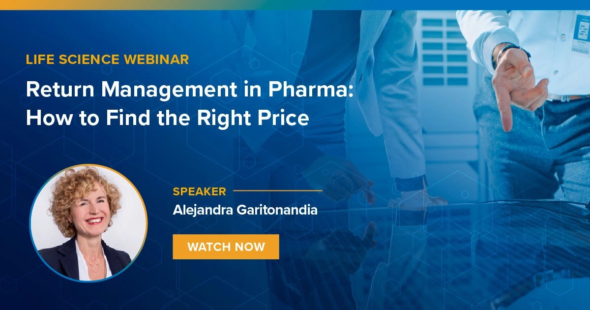 Webinar auf Anfrage:  How to Find the Right Price in Pharama